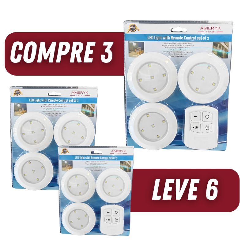 Oferta WhatsApp | Compre 3 e Leve 6 Spots | Led Ameryk com Controle Remoto - AMERYK