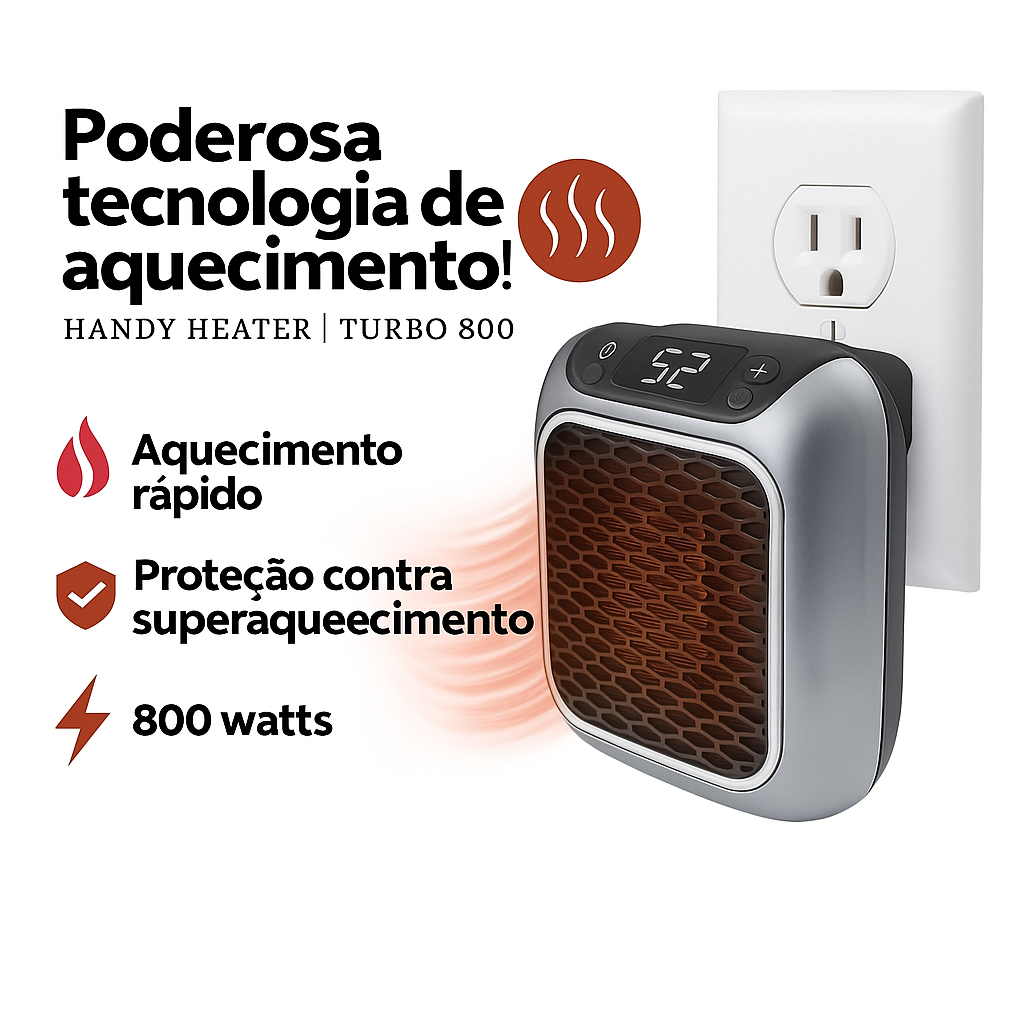Aquecedor Digital Portátil – Aquece o Ambiente, Sem Pesar na Conta de Luz | PROMOÇÃO MÊS DE JUNHO