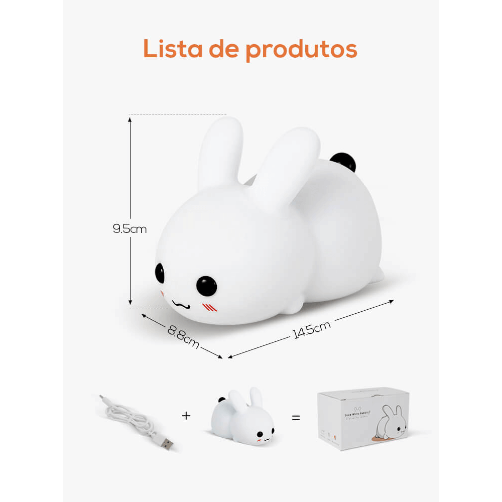 Luminária Infantil de Coelho em Silicone - AMERYK